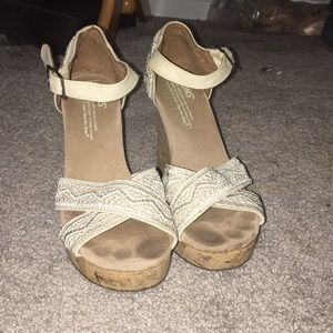 White Lace Toms Wedges